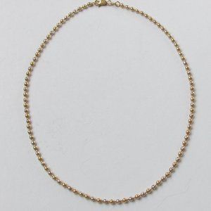 14K Solid Yellow Gold Ball Necklace (Not Plated)